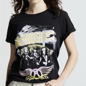 Recycled Karma Aerosmith Black Graphic T-Shirt